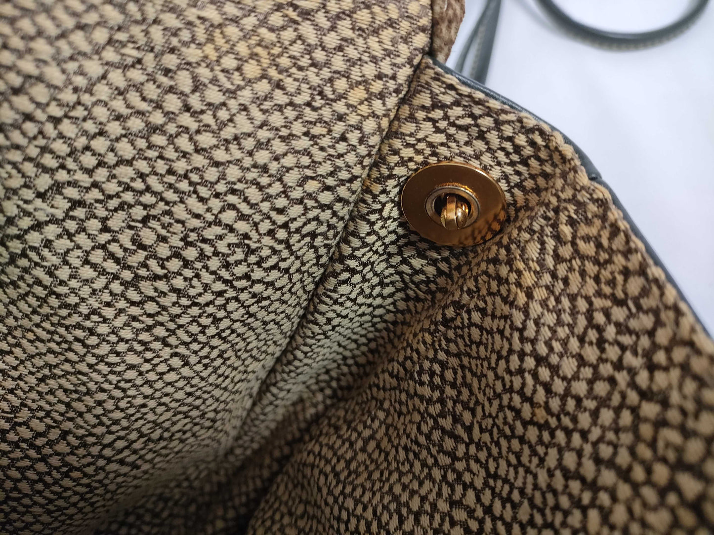 BORBONESE Shoulder Bag Leather Green Shoulder Bag