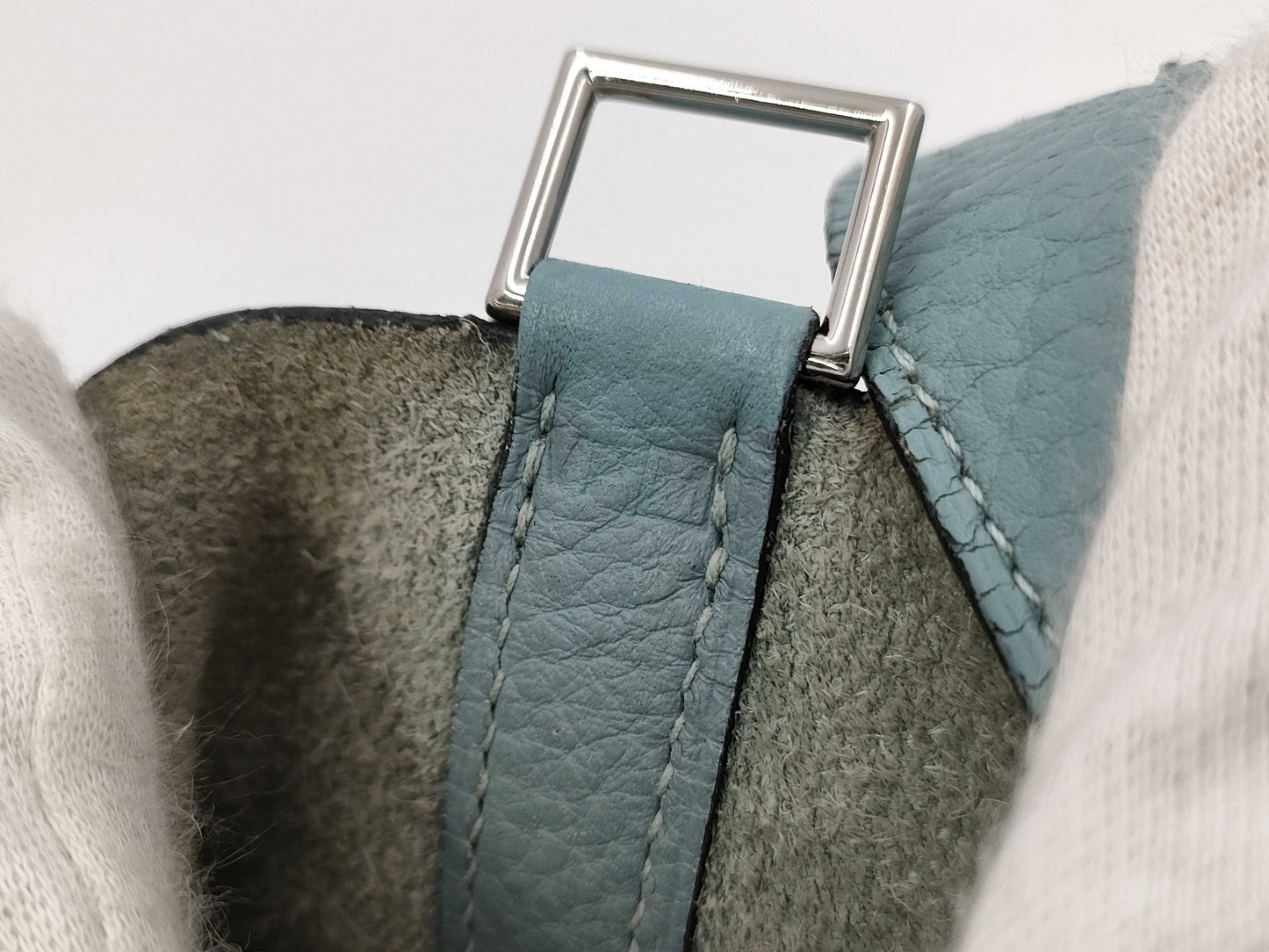 HERMES HERMES Picotin PM Light Blue with Silver Hardware, Size M, Handbag