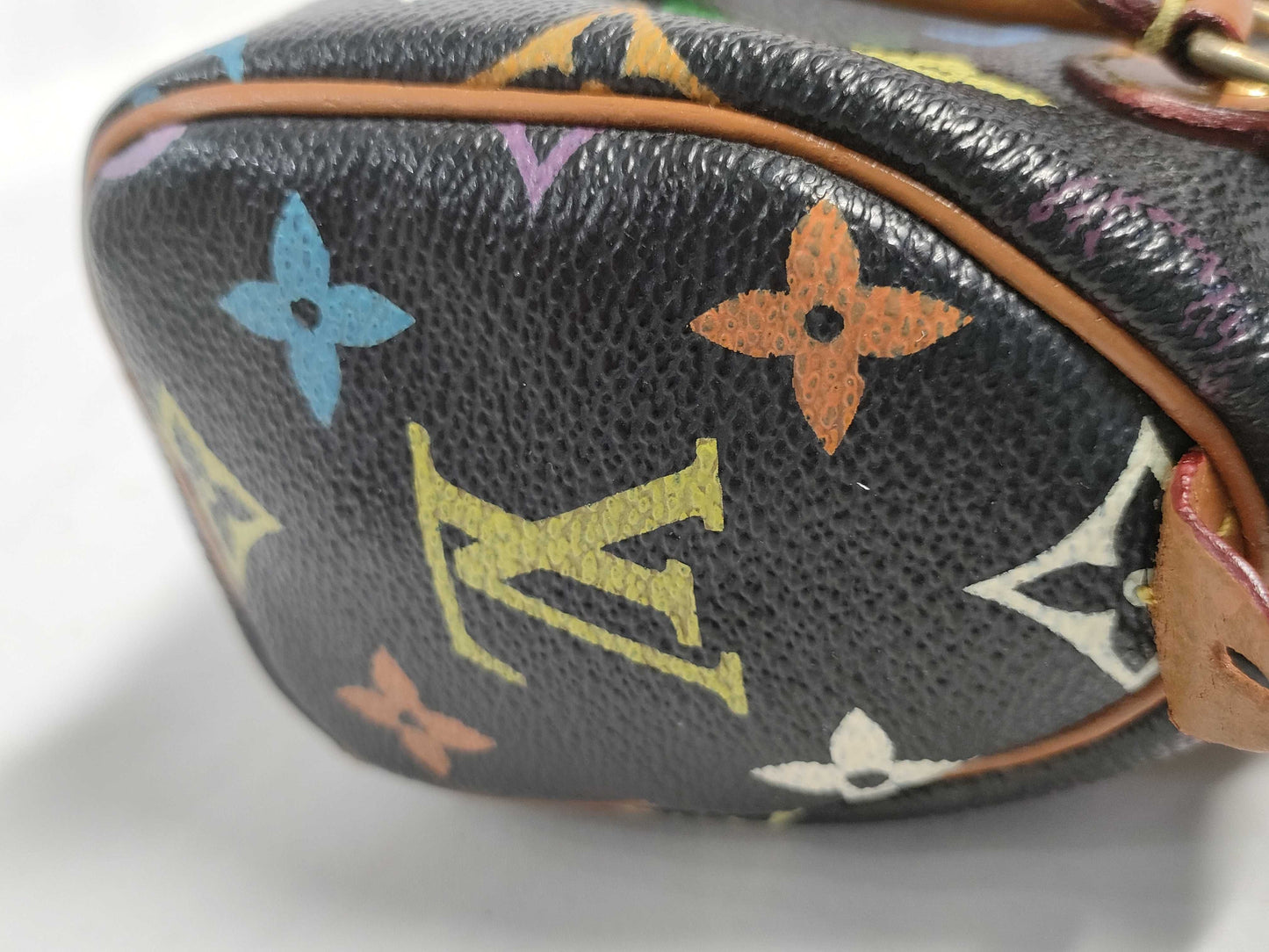 LOUIS VUITTON RFID verification failed. Serial number verification failed. Monogram Multicolore Louis Vuitton Monogram Mini Speedy Handbag Noir.