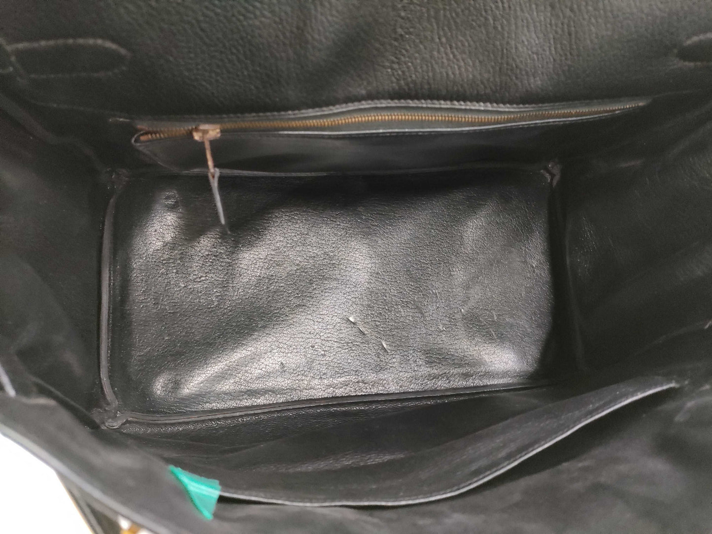 HERMES Birkin 35 〇Z Stamp Box Calf Black Handbag Tote Bag