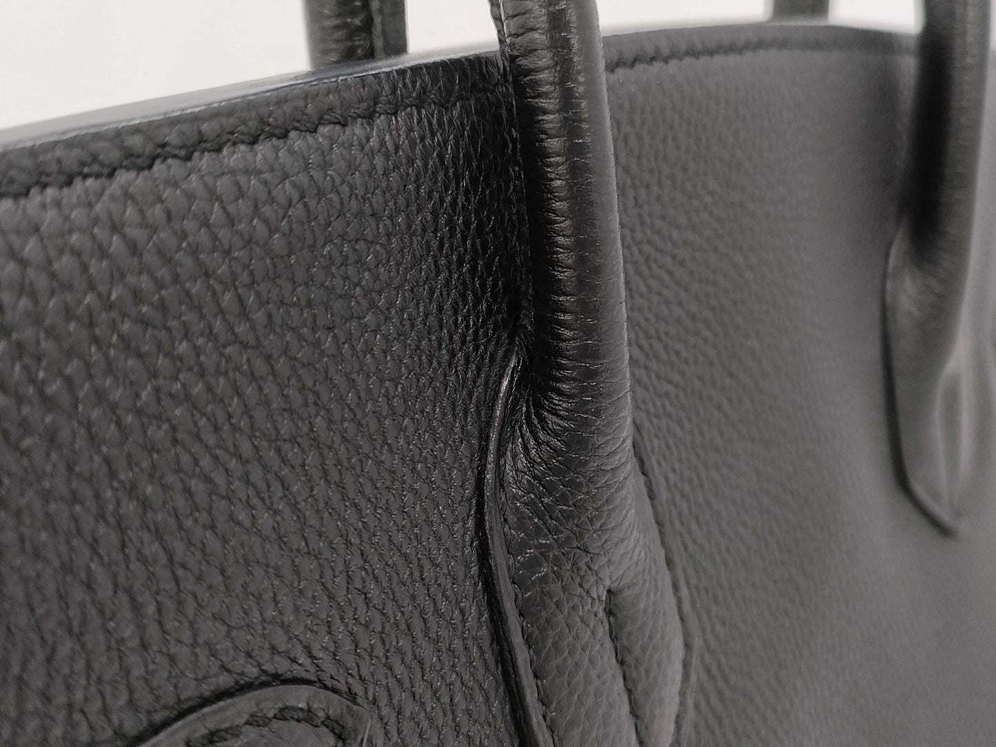 HERMES Birkin 30 Togo Black with Silver Hardware, Large Handbag