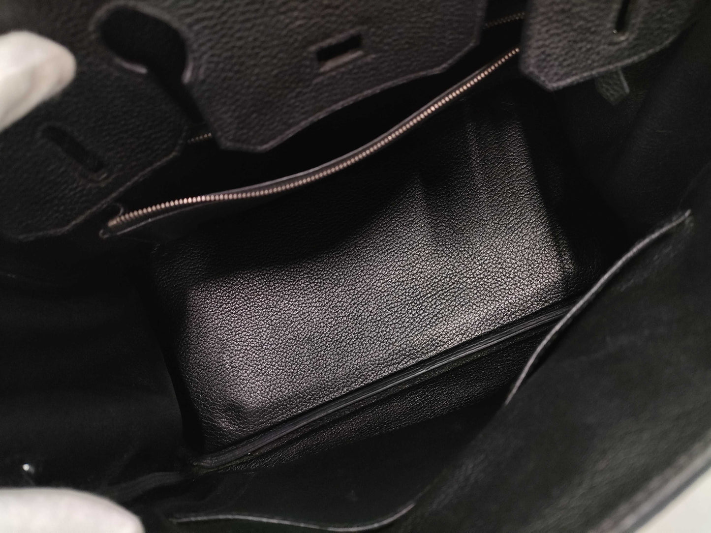 HERMES Birkin 30 Togo Black with Silver Hardware, Large Handbag