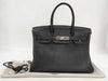 HERMES Birkin 30 Togo Black with Silver Hardware, Large Handbag
