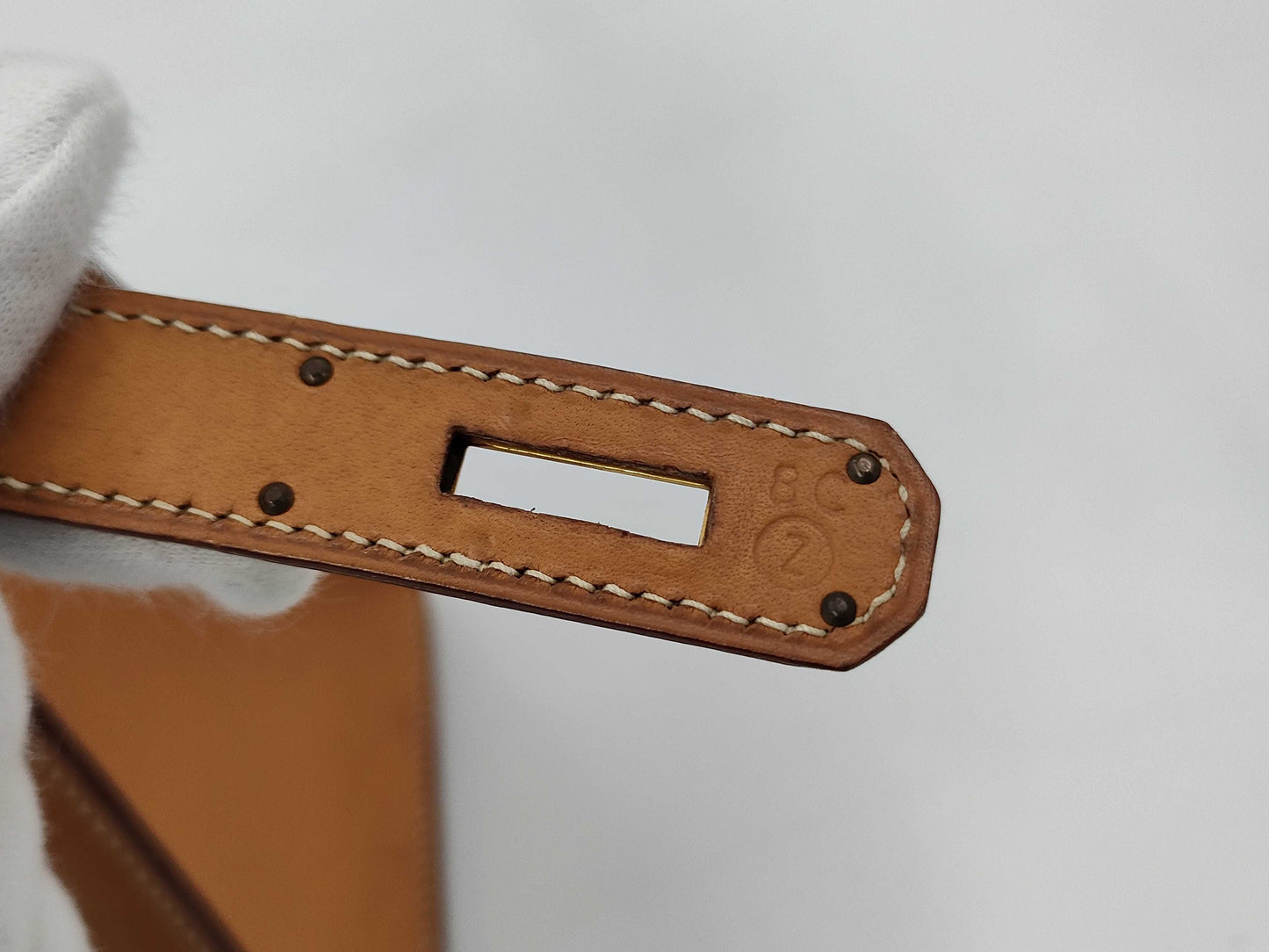 HERMES Kelly 32 Toile Natural Gold Hardware Shoulder Bag