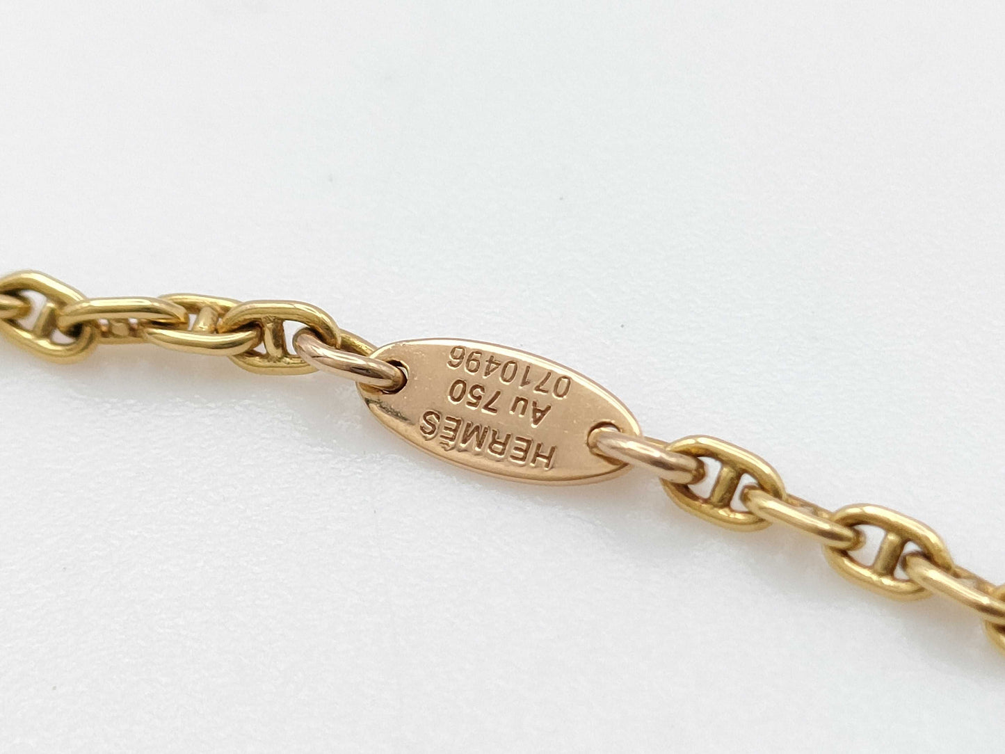 HERMES Mini PG/YG AU750 4.6g Necklace
