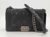 CHANEL Boy Chanel Caviar Leather Black with Silver Hardware Shoulder Bag