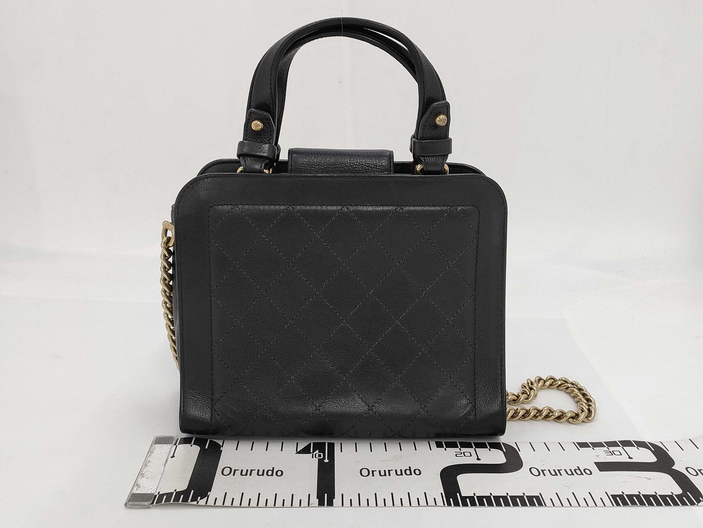 CHANEL 2-way handbag, No. 23, black with gold hardware