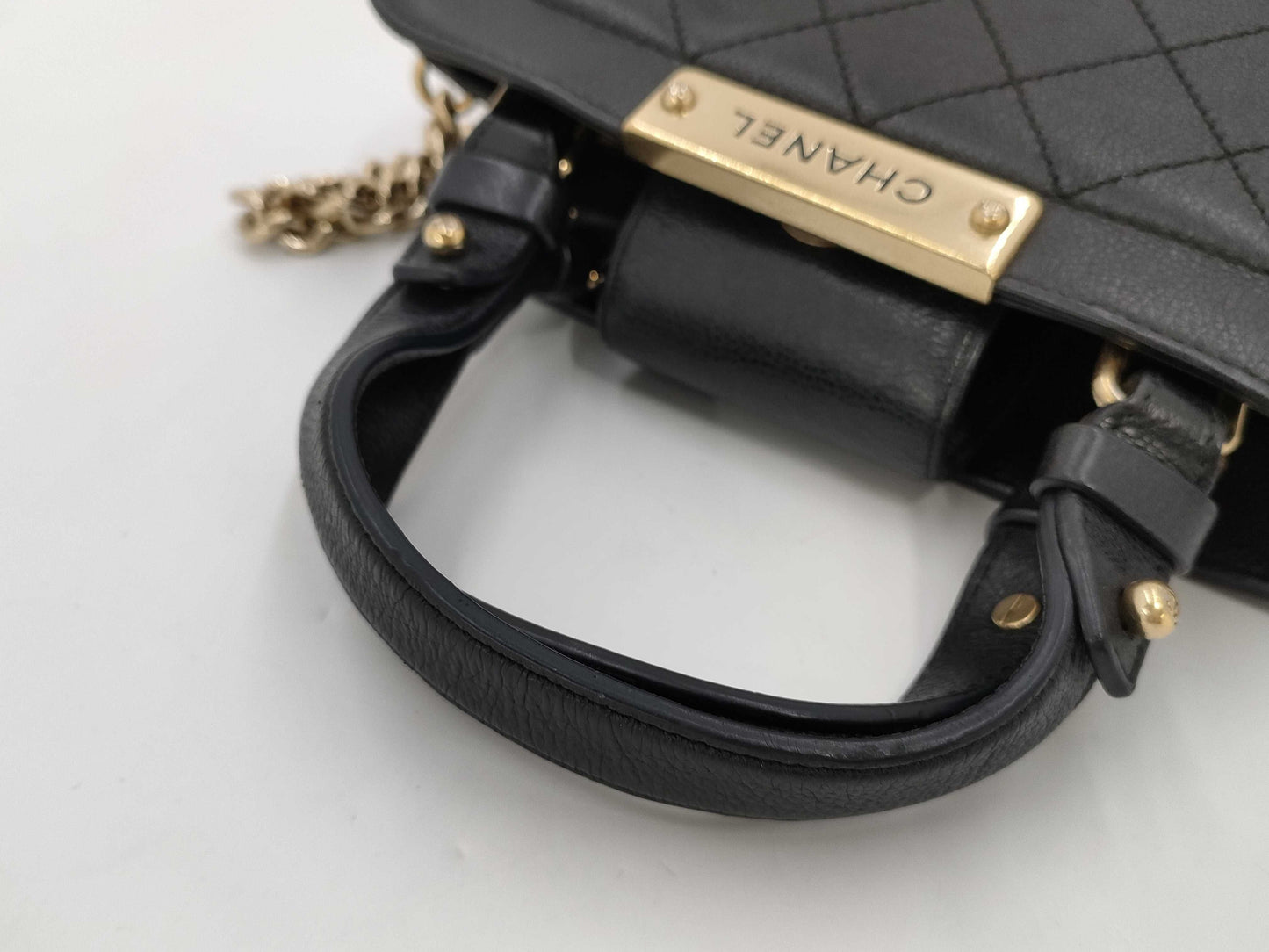 CHANEL 2-way handbag, No. 23, black with gold hardware