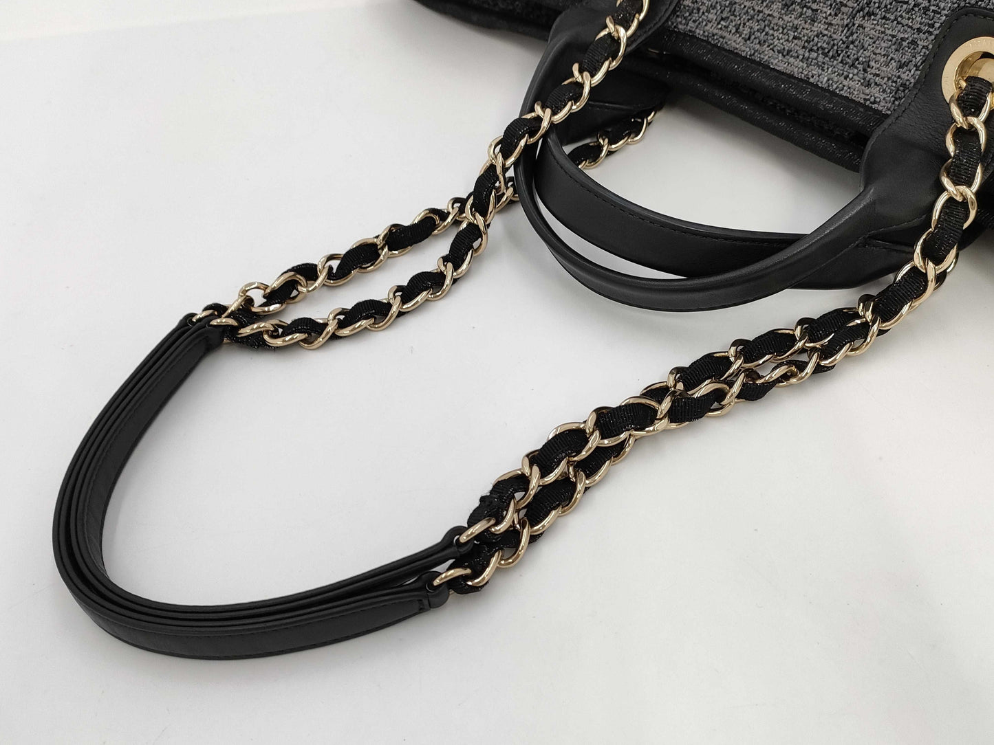 CHANEL Deauville Tote Bag with Plate