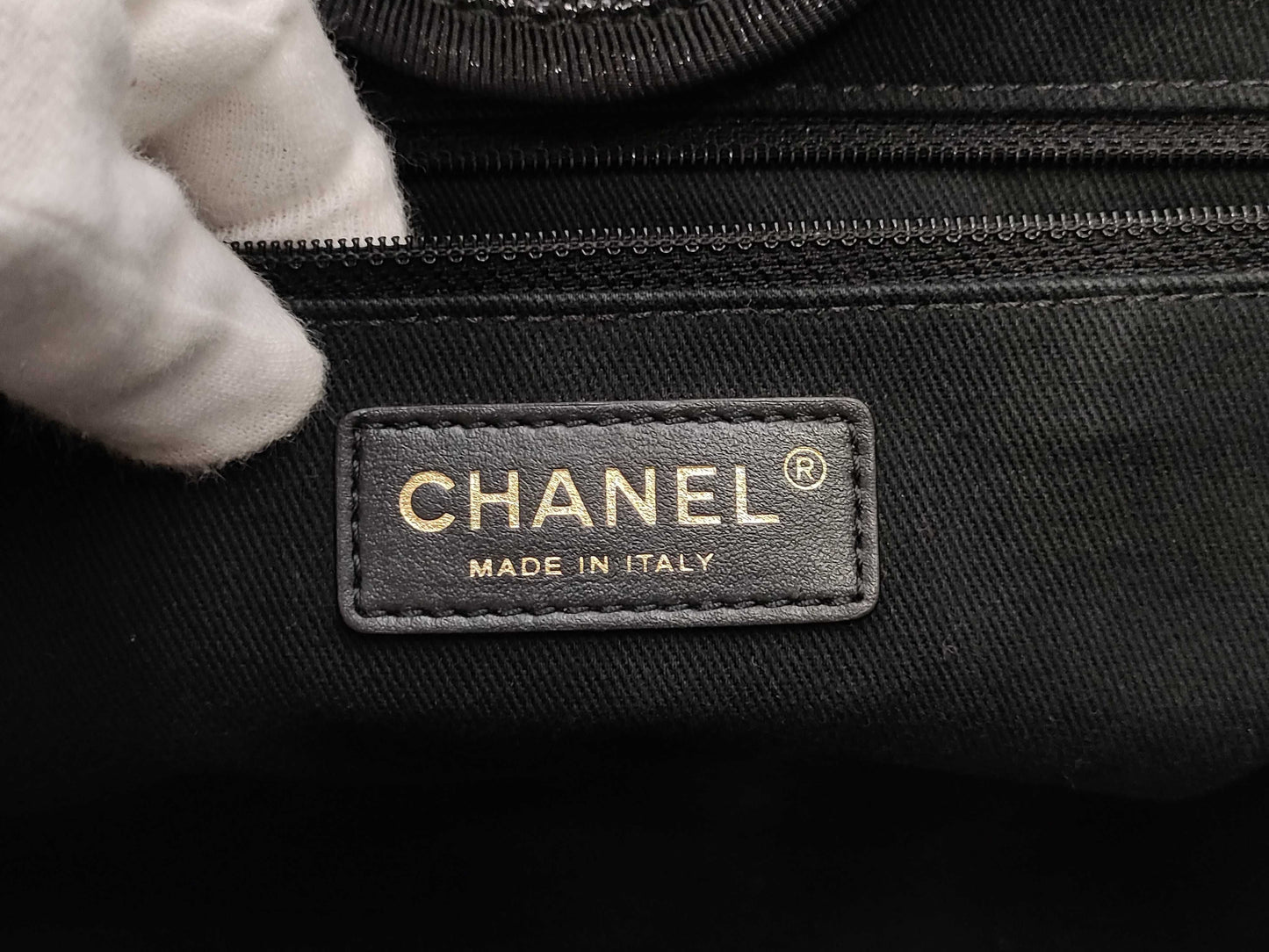 CHANEL Deauville Tote Bag with Plate