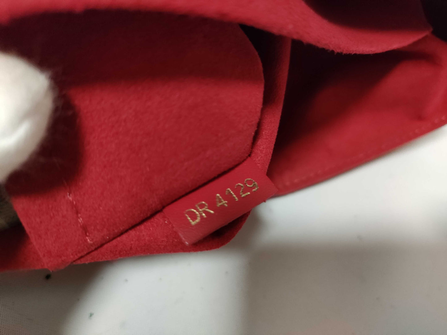 LOUIS VUITTON Damier LV Bobur Scarlet Handle Strap Name Tag Handbag