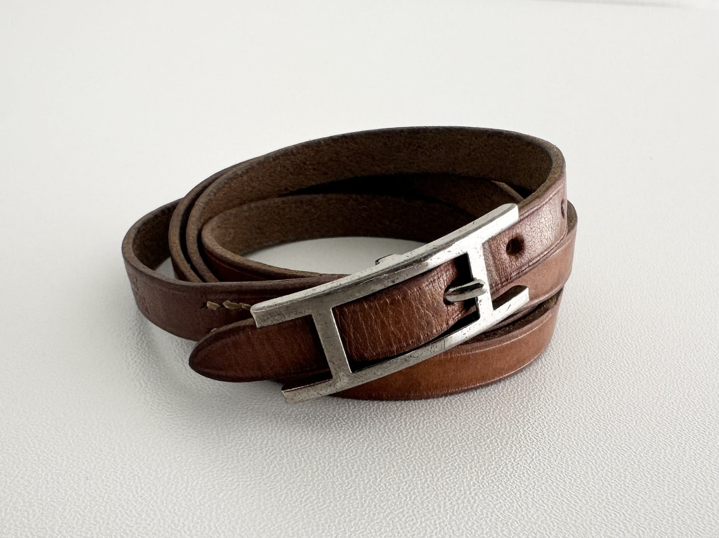 HERMES Api Leather Bracelet Bracelet/Bangle