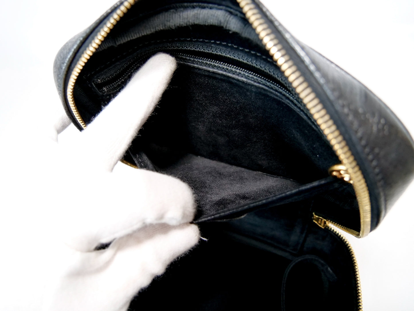 CHANEL Caviar Skin Vanity Coco Mark 2-Way Shoulder Bag Black Vanity Bag