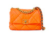CHANEL Chanel 19 Chain Shoulder Bag Orange Serial Seal Coco Mark Shoulder Bag