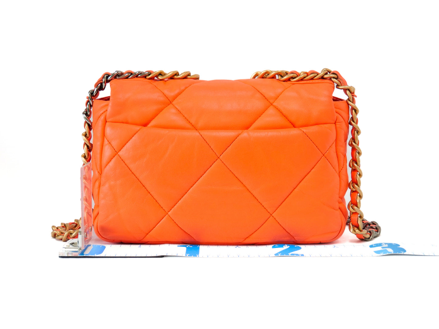 CHANEL Chanel 19 Chain Shoulder Bag Orange Serial Seal Coco Mark Shoulder Bag