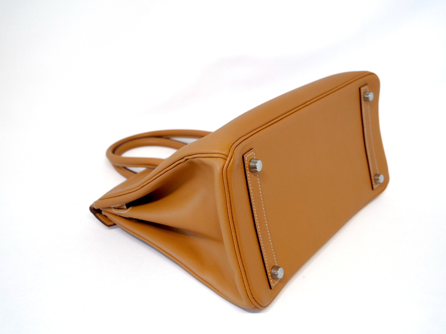 HERMES Birkin 30 Epson Handbag with K Stamp and Rain Cover
