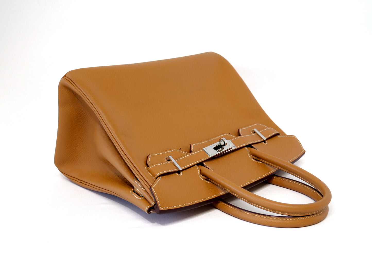 HERMES Birkin 30 Epson Handbag with K Stamp and Rain Cover