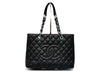CHANEL GST Serial Silver Hardware Caviar Leather Chain Tote Bag