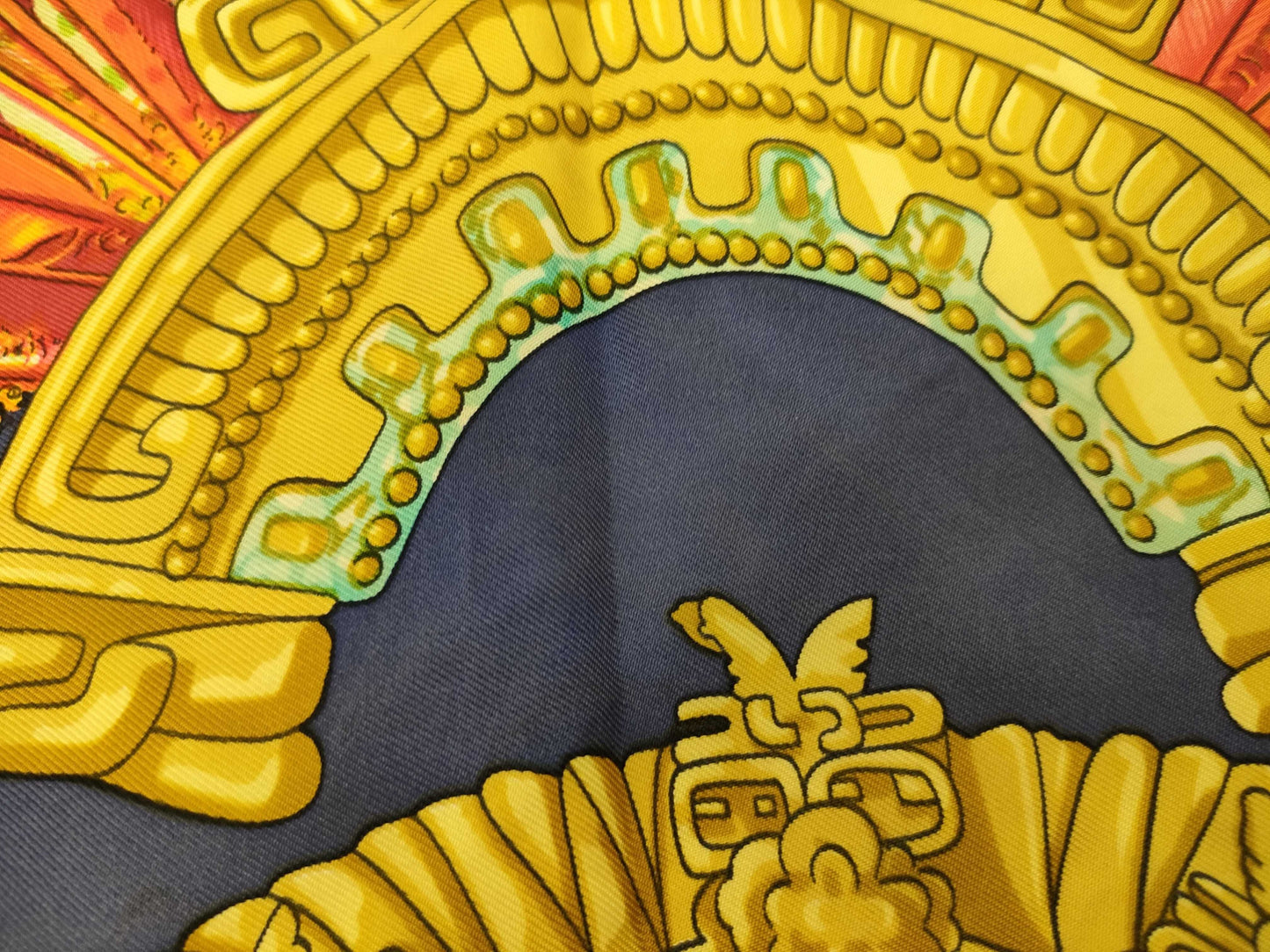 HERMES Carré HERMES Carré 90 Mexican Buddha Carnival Scarf