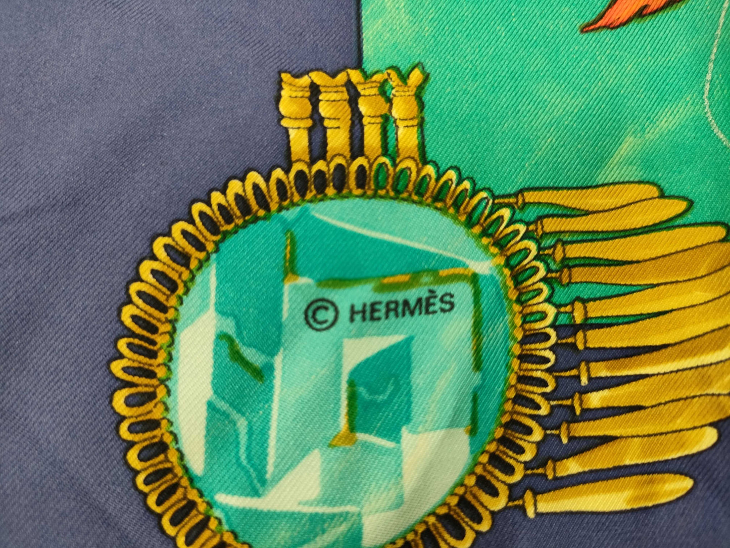 HERMES Carré HERMES Carré 90 Mexican Buddha Carnival Scarf
