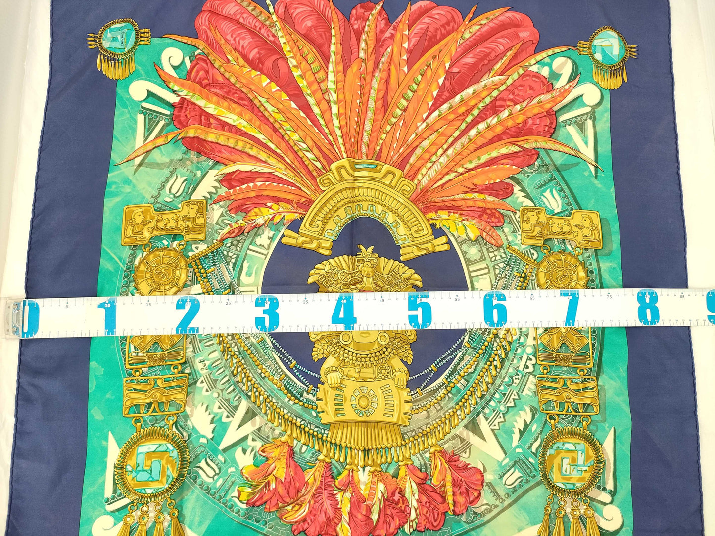 HERMES Carré HERMES Carré 90 Mexican Buddha Carnival Scarf