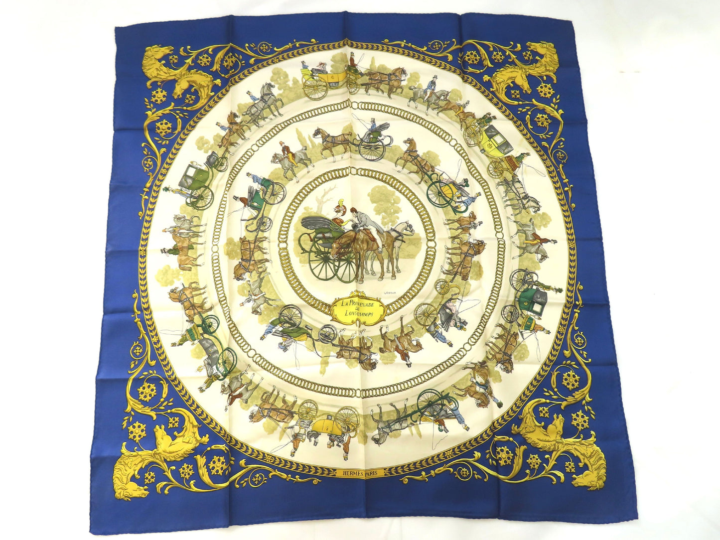 HERMES HERMES Carré 90 Walk to Longchamp Scarf