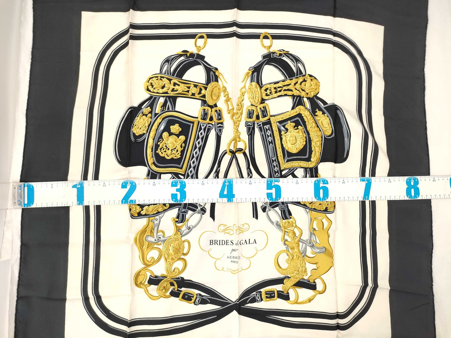 HERMES Carré HERMES Hermes Carré 90 Ceremonial Bridle ② Scarf