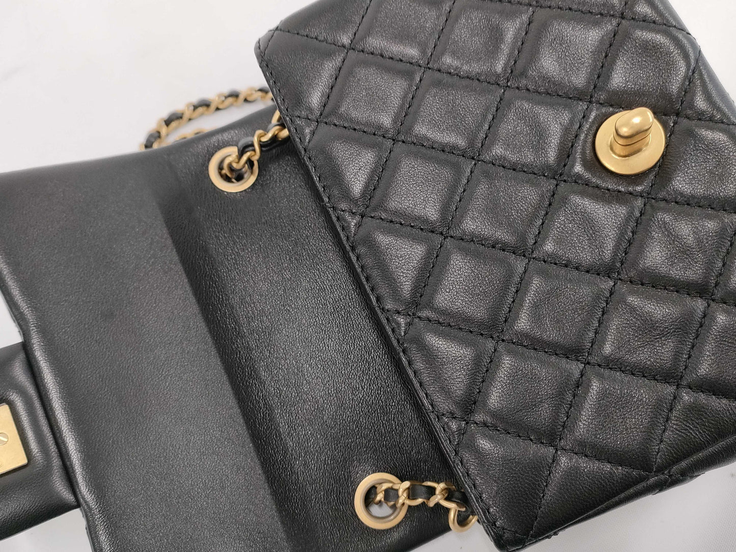 CHANEL CHANEL Mini Matelasse Lamb Chain Black Shoulder Bag