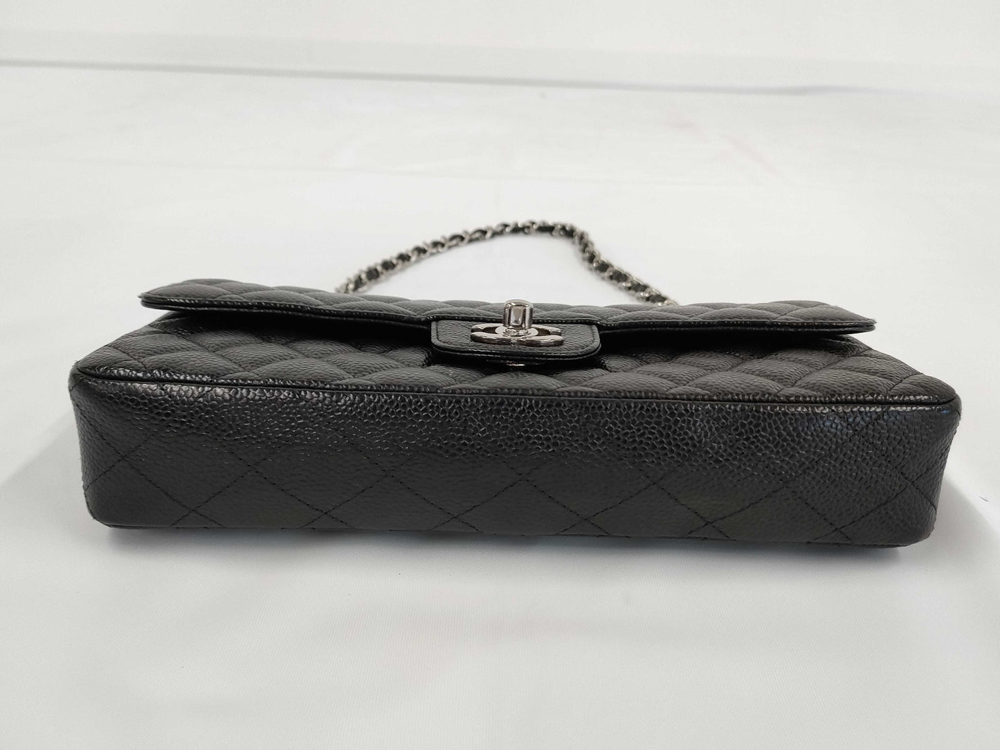 CHANEL CHANEL Double Fumatelasse Caviar Leather Chain Shoulder Bag