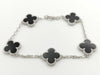 Van Cleef & Arpels Vintage Alhambra 5-Piece Onyx Bracelet in White Gold and AU750, 11.1g