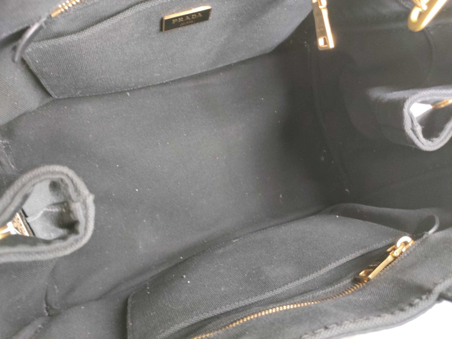 PRADA PRADA Canapa 2-way shoulder bag, black tote bag