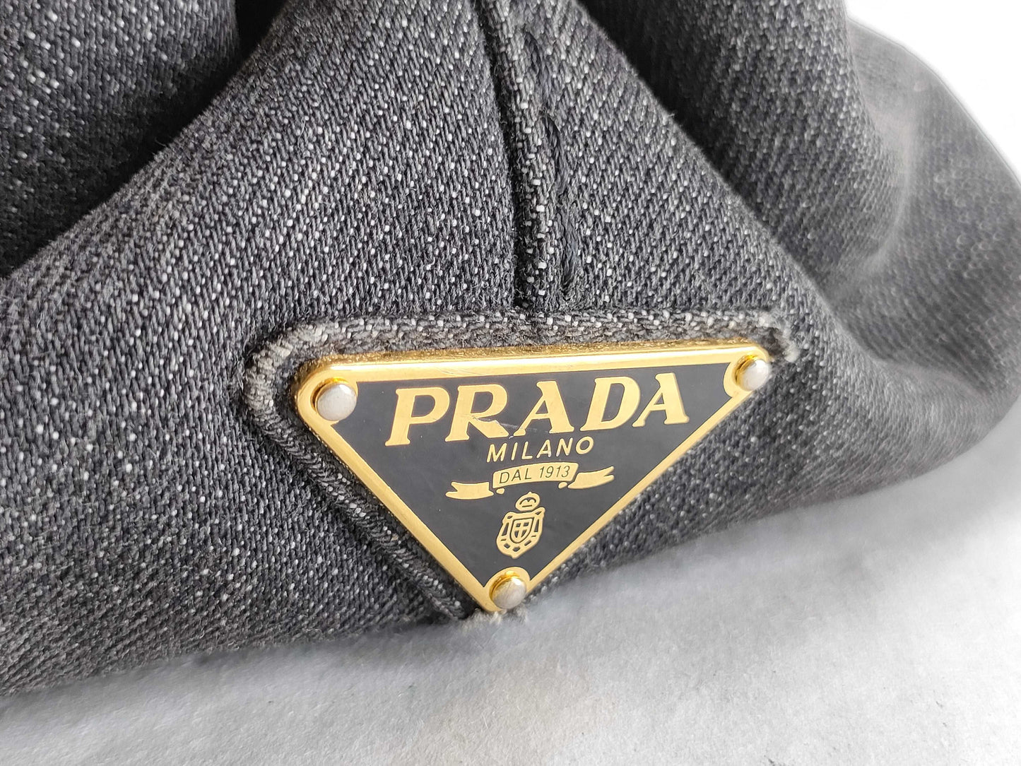 PRADA PRADA Canapa 2-way shoulder bag, gray tote bag