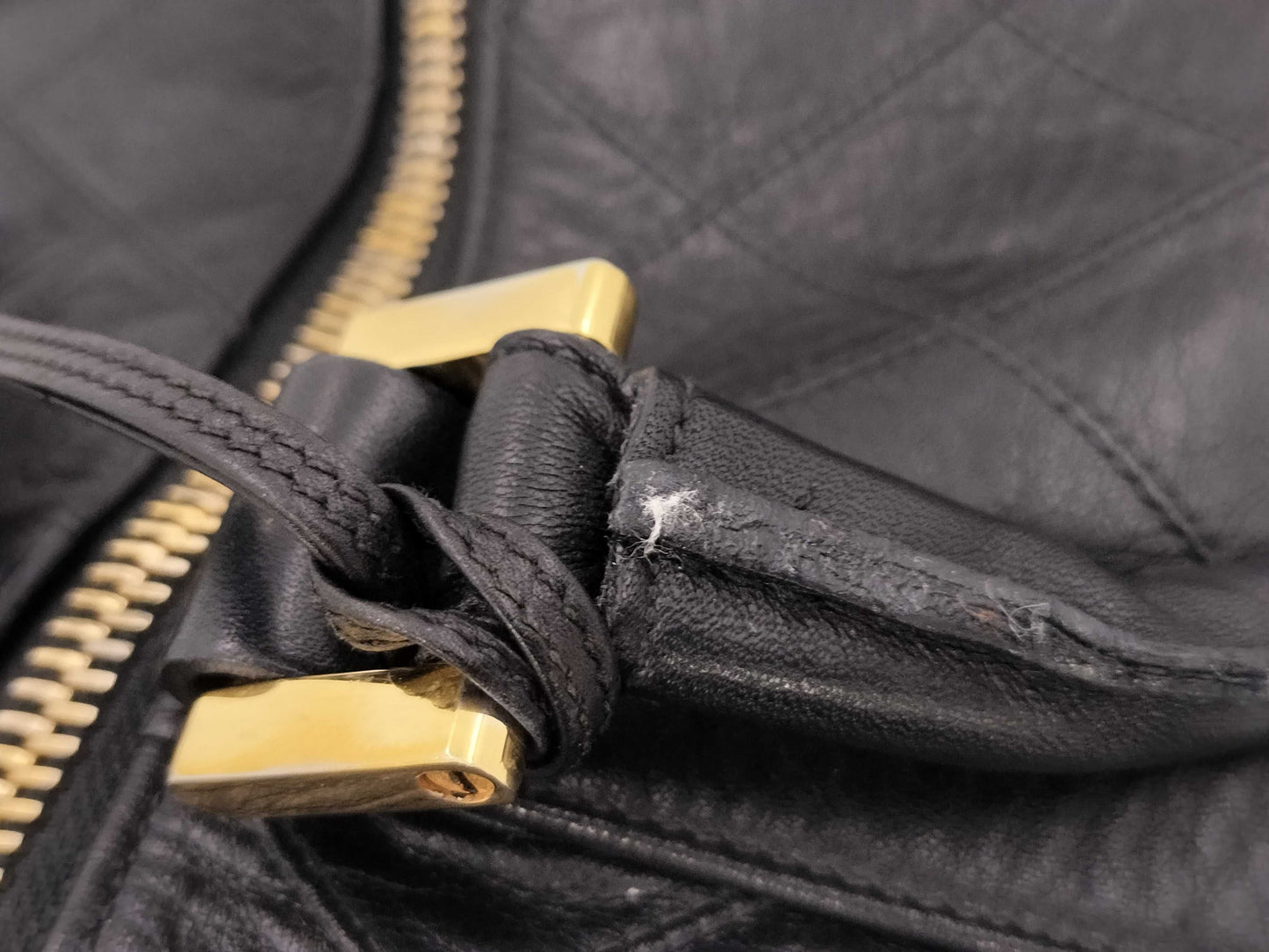 CHANEL Bicolor Coco Mark 2-way Leather Shoulder Bag/Boston Bag