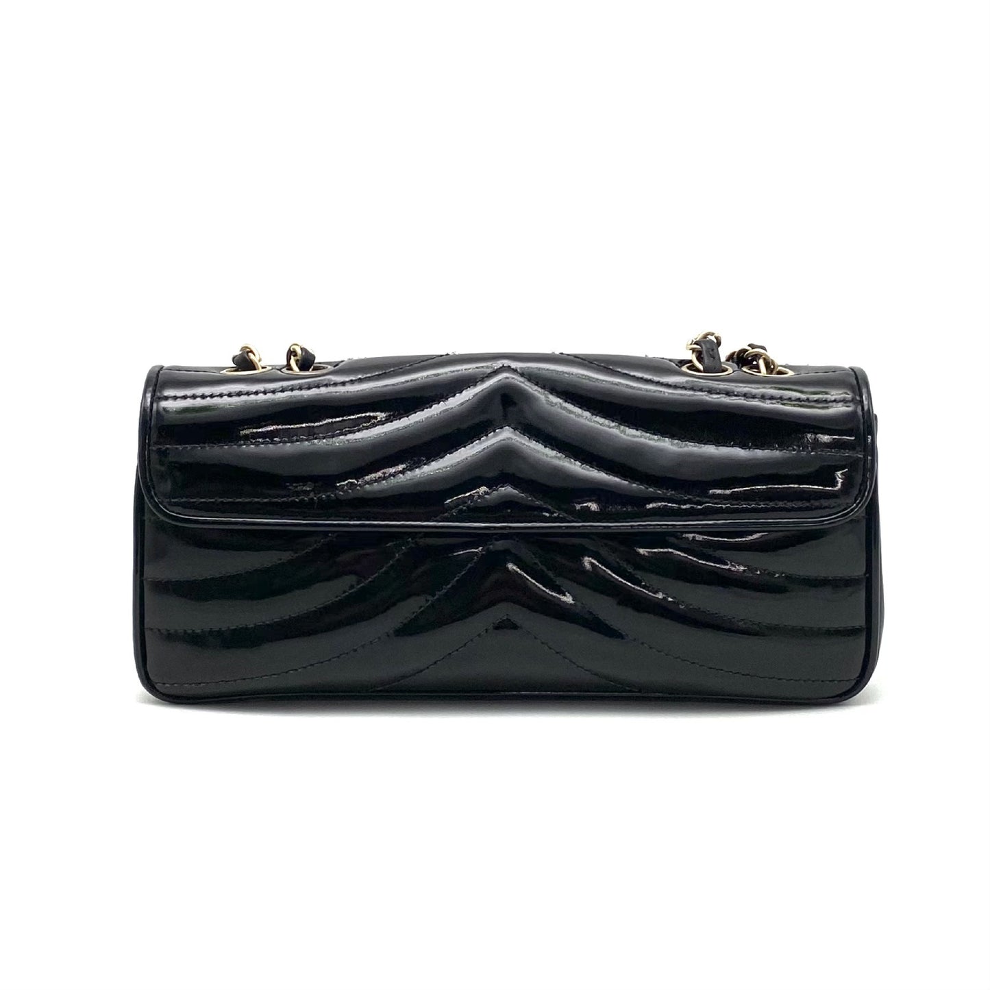 CHANEL CHANEL Matelasse Wave Stitch Turnlock Coco Mark Patent Leather Chain Hand Shoulder Bag
