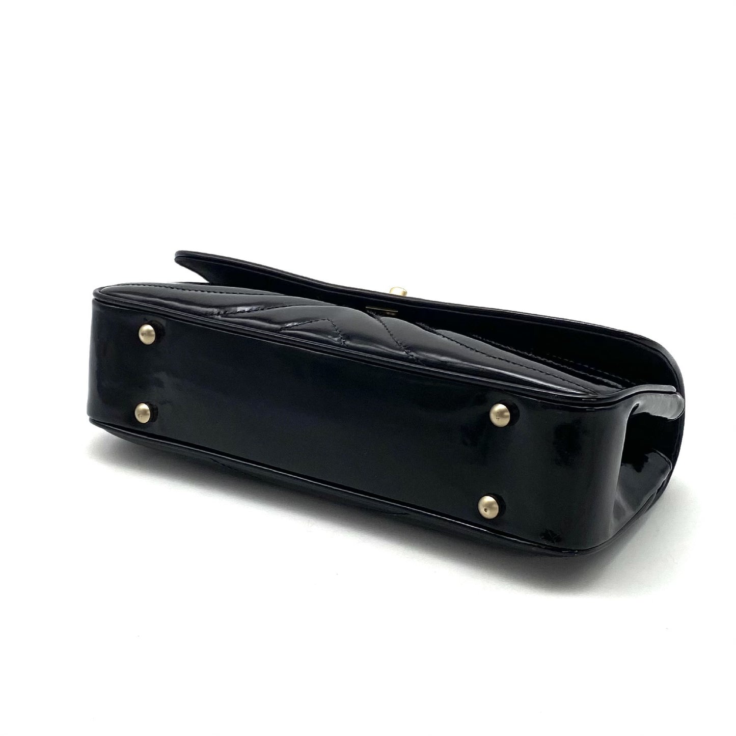 CHANEL CHANEL Matelasse Wave Stitch Turnlock Coco Mark Patent Leather Chain Hand Shoulder Bag