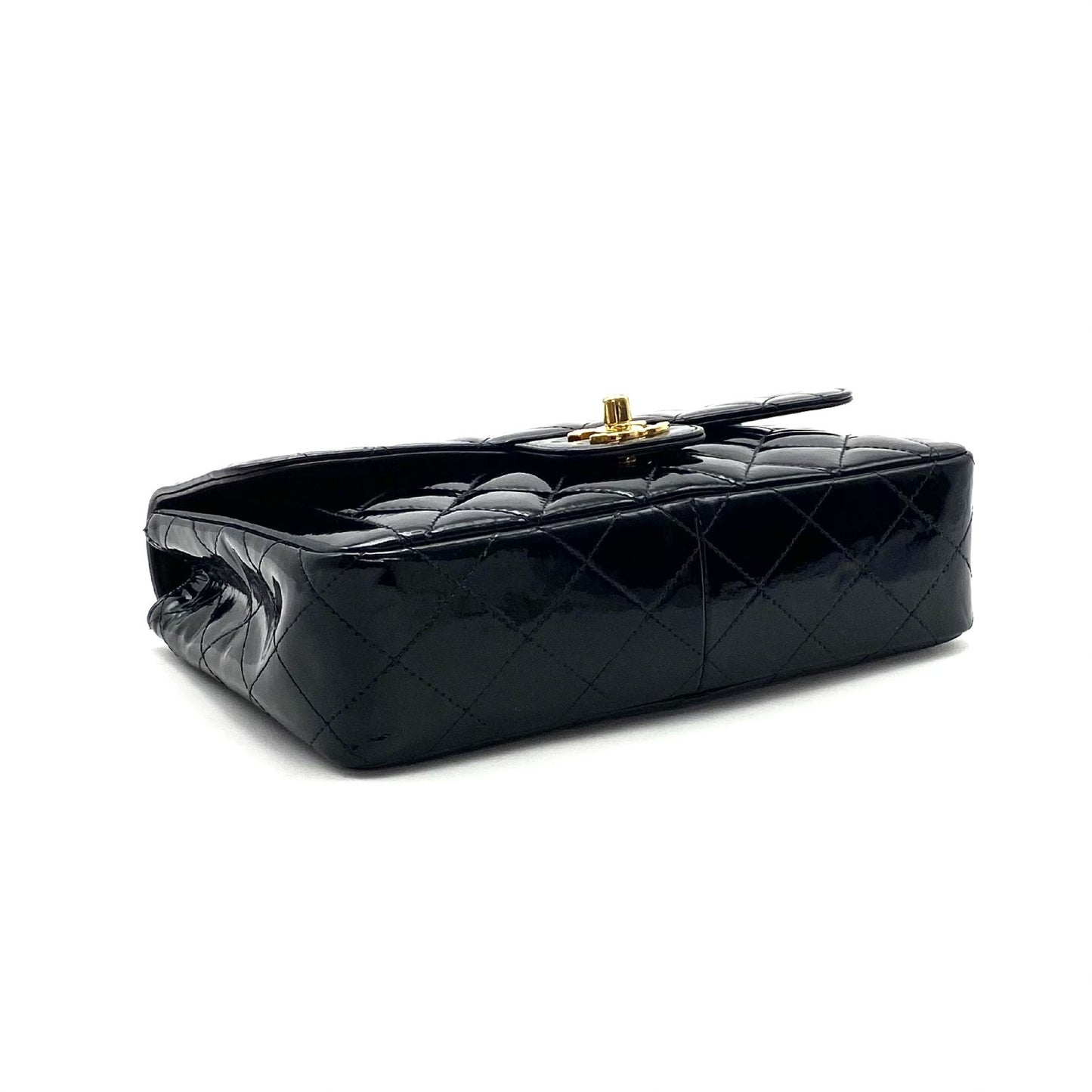 CHANEL CHANEL Matelasse Turnlock Coco Mark Diana Flap Patent Leather Chain Hand Shoulder Bag