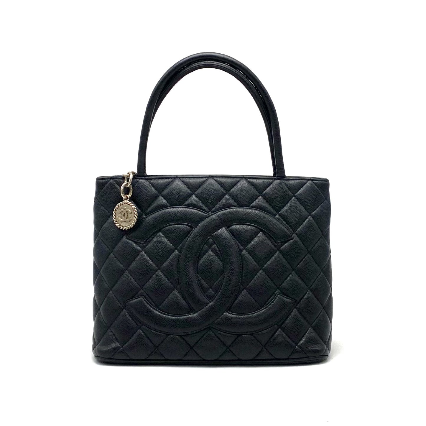CHANEL CHANEL Matelasse Large Coco Mark Caviar Skin Reproduction Tote Bag
