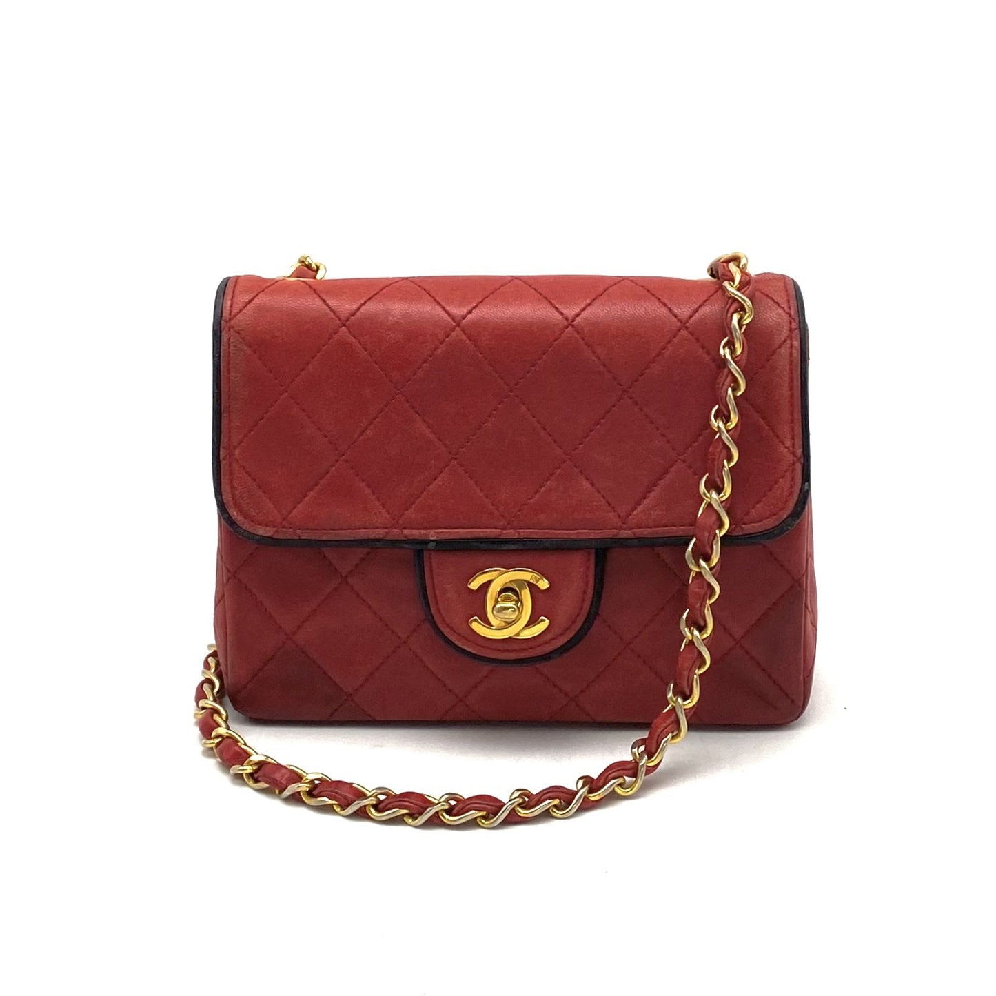 CHANEL CHANEL Mini Matelasse Turnlock Coco Mark Lambskin Chain Shoulder Bag
