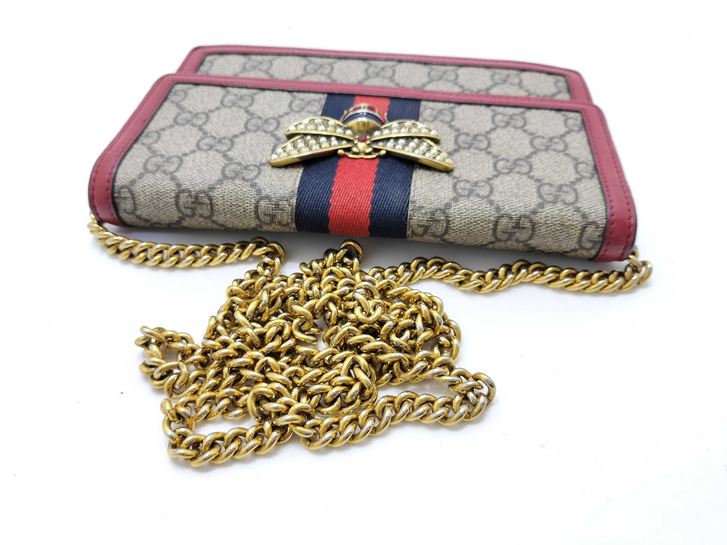 GUCCI GG Supreme GUCCI Margaret Chain Shoulder Bag Clutch Bag
