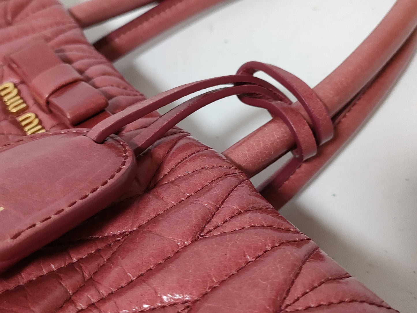 Miu Miu 2-way shoulder bag with Matelasse logo and leather handbag