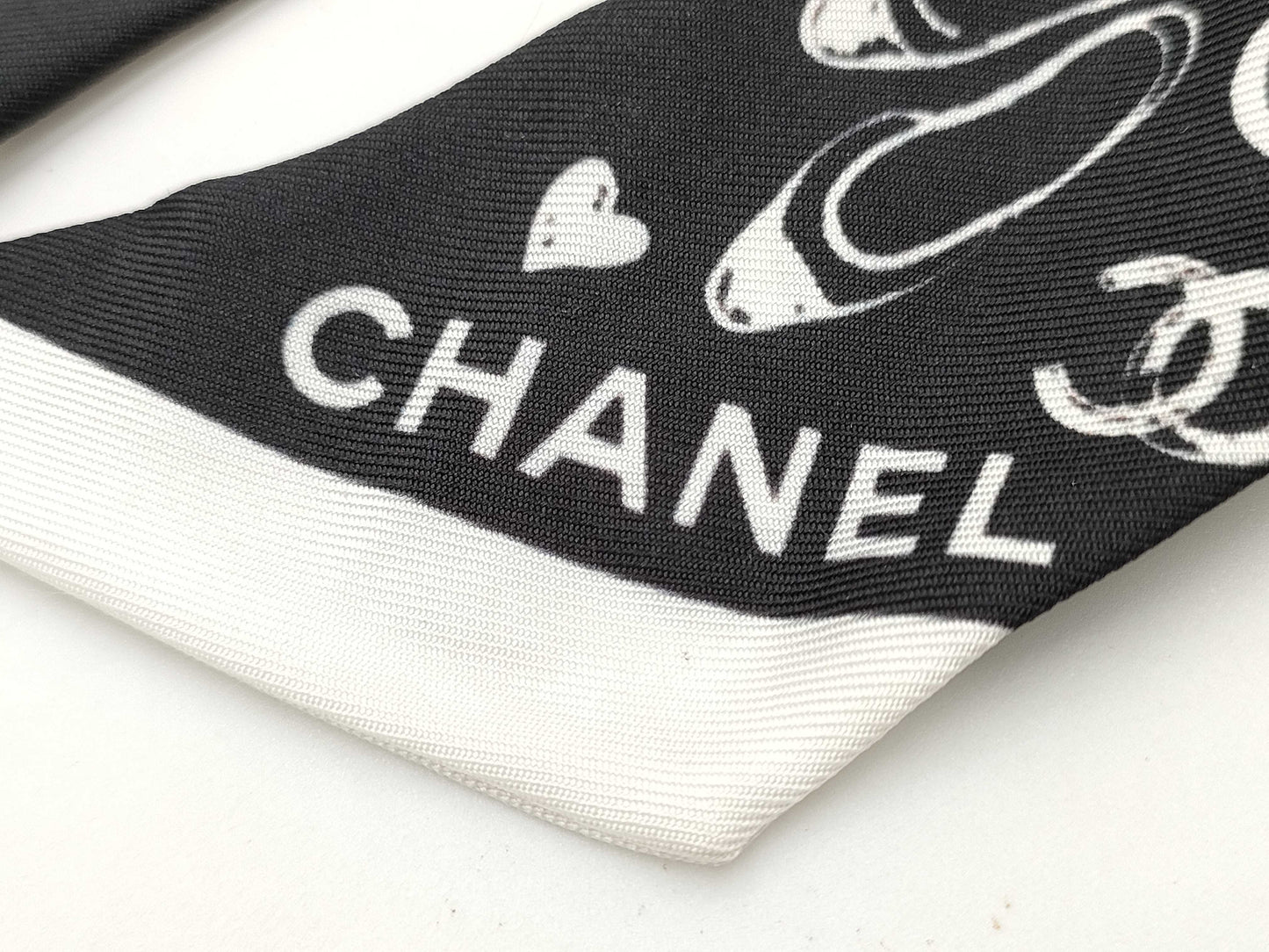 CHANEL CHANEL Coco Mark Scrunchie Black x White Hair Accessory Hair Accessory
