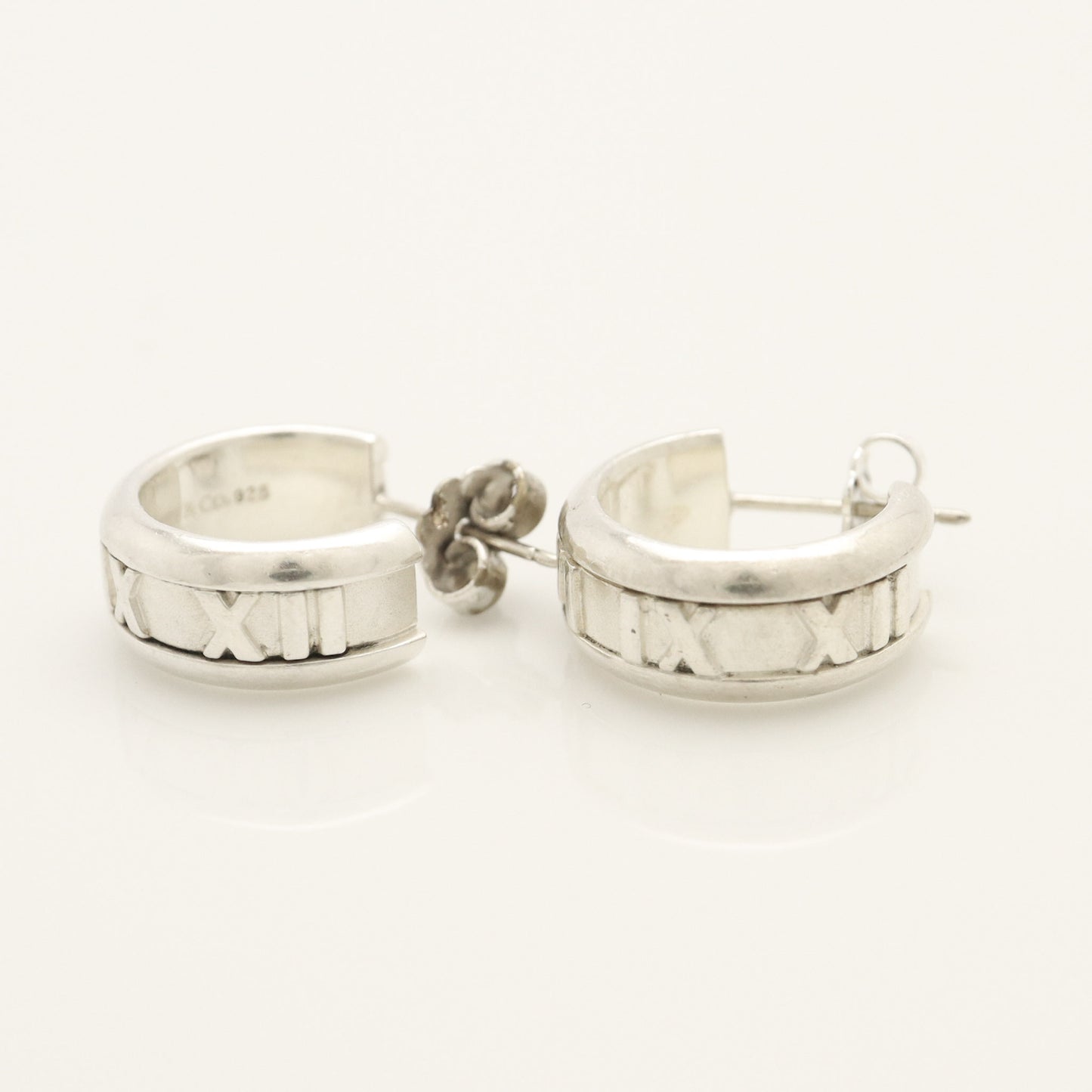 Tiffany & Co. Atlas Hoop Earrings, 925 Sterling Silver, 7.31g
