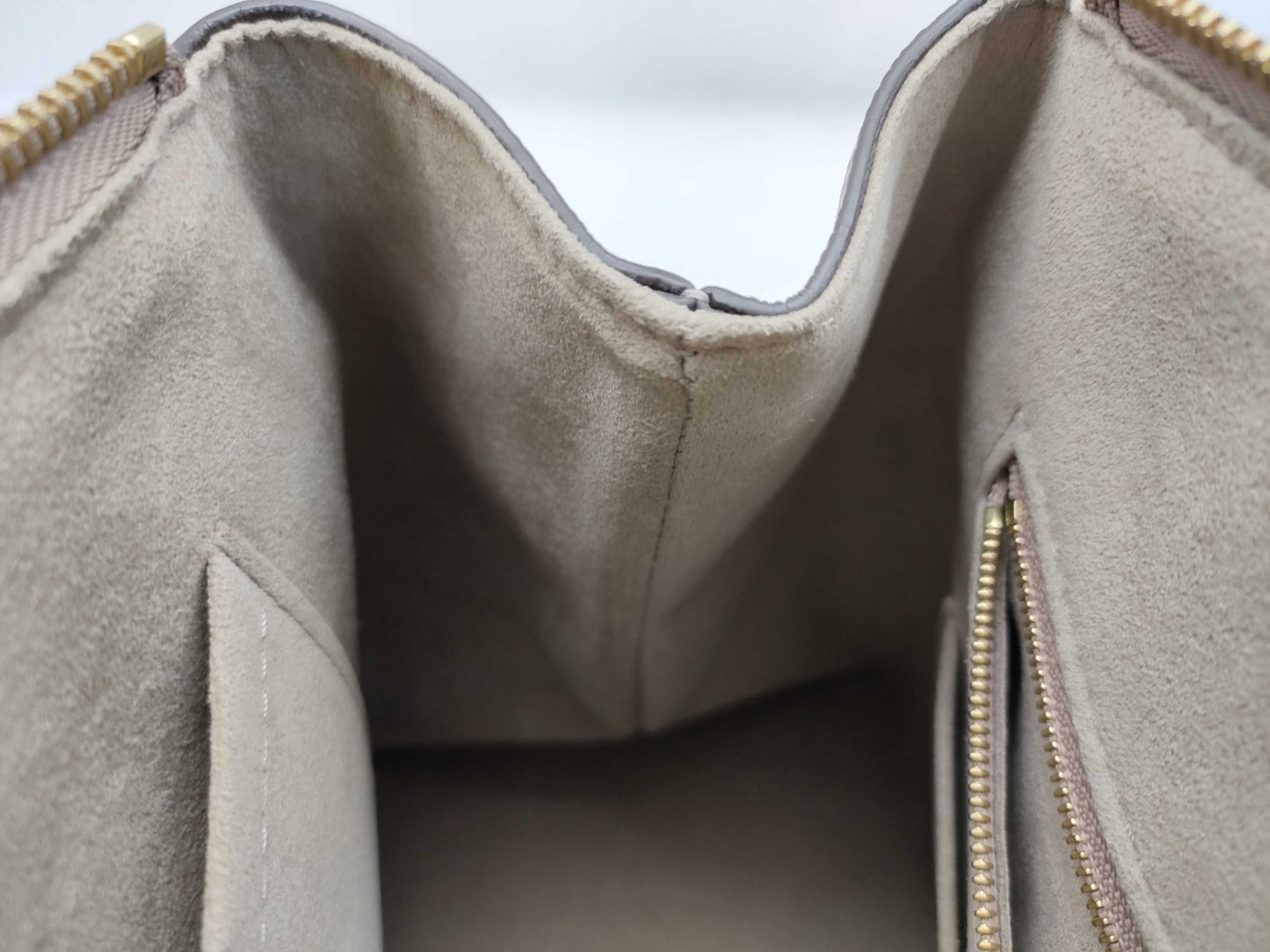 LOUIS VUITTON RFID Verified, Serial Number Unverifiable, Monogram Empreinte Grand Palais MM M45833 Beige Handbag, RFID Enabled