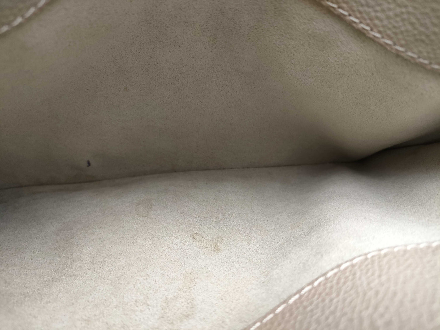 LOUIS VUITTON RFID Verified, Serial Number Unverifiable, Monogram Empreinte Grand Palais MM M45833 Beige Handbag, RFID Enabled