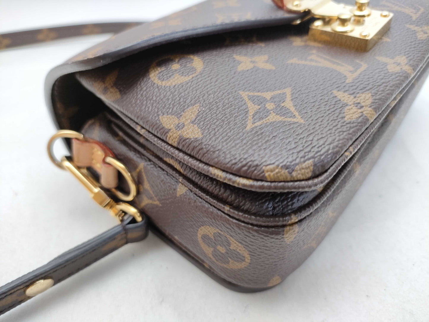 LOUIS VUITTON RFID Verified, Serial Number Unverifiable, Monogram Louis Vuitton Monogram Pochette Metis EW M46279 Brown RFID Enabled Shoulder Bag