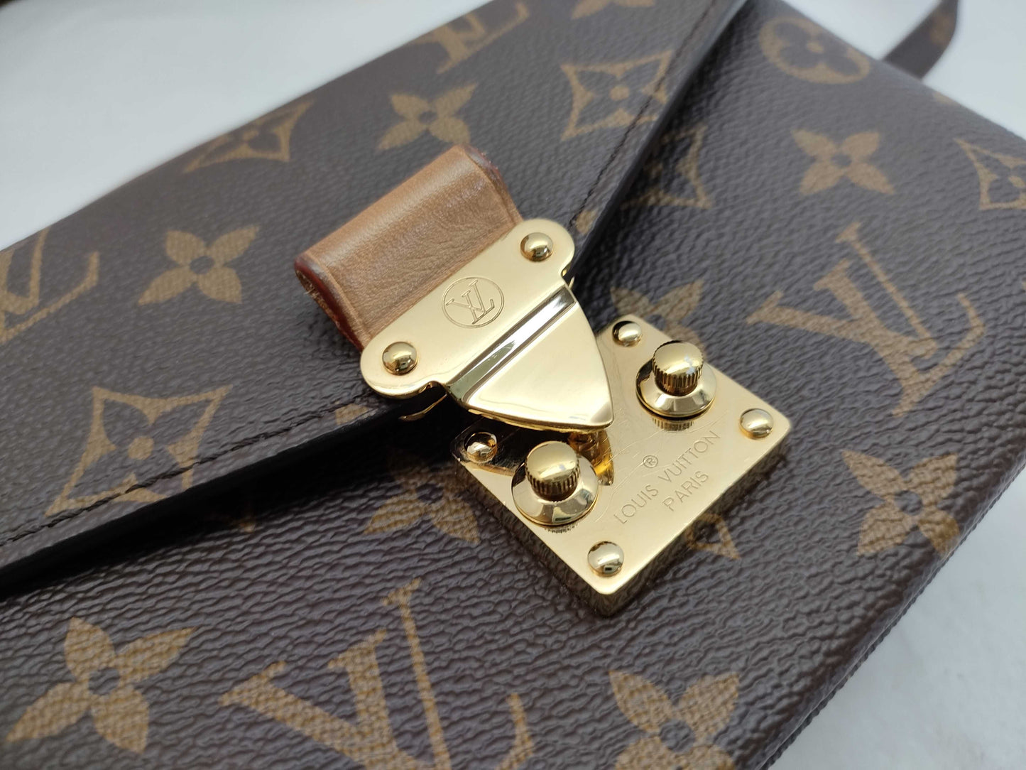 LOUIS VUITTON RFID Verified, Serial Number Unverifiable, Monogram Louis Vuitton Monogram Pochette Metis EW M46279 Brown RFID Enabled Shoulder Bag