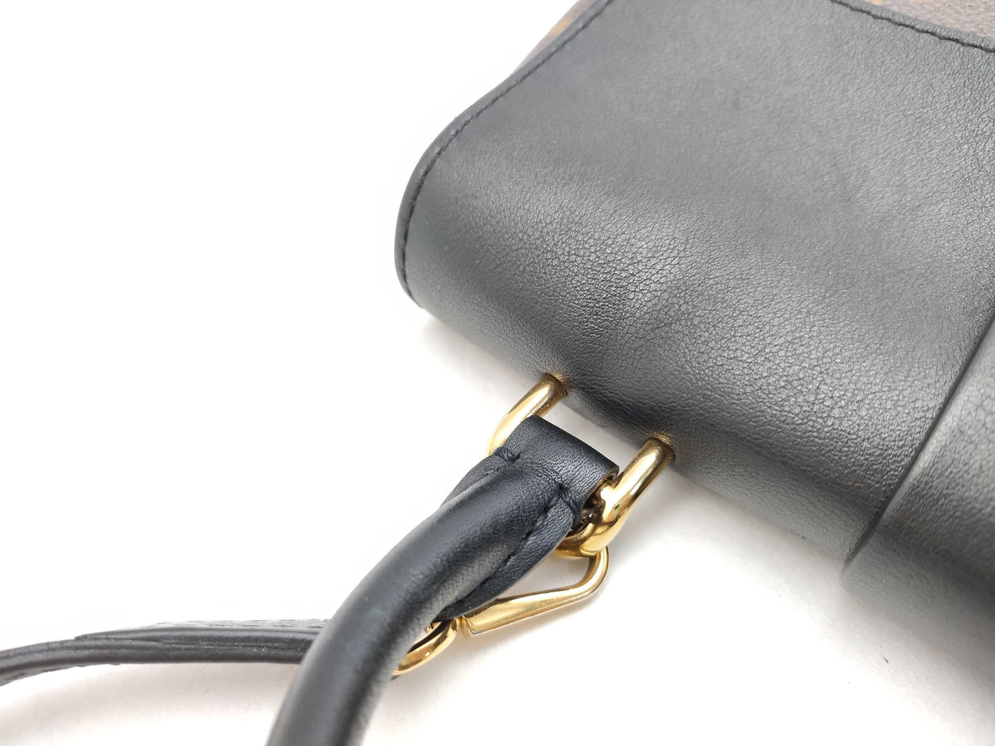 LOUIS VUITTON RFID Verified, Serial Number Unverifiable, Monogram Louis Vuitton Rocky BB M44141 Black x Brown RFID Enabled Handbag