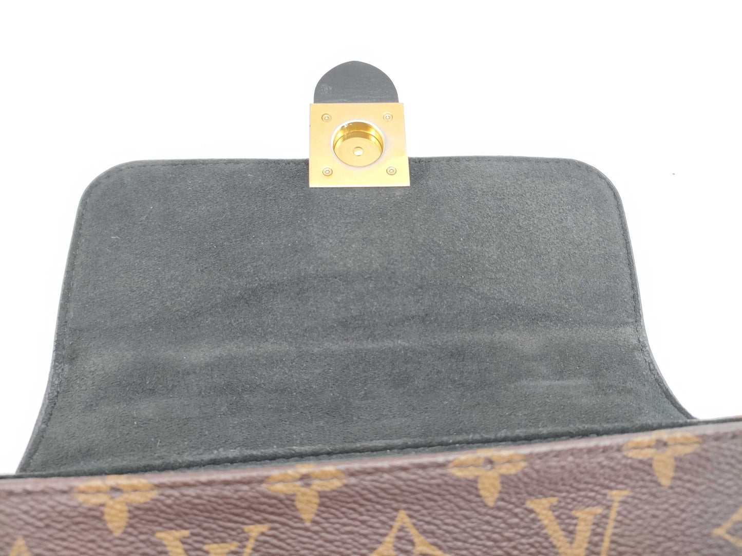 LOUIS VUITTON RFID Verified, Serial Number Unverifiable, Monogram Louis Vuitton Rocky BB M44141 Black x Brown RFID Enabled Handbag
