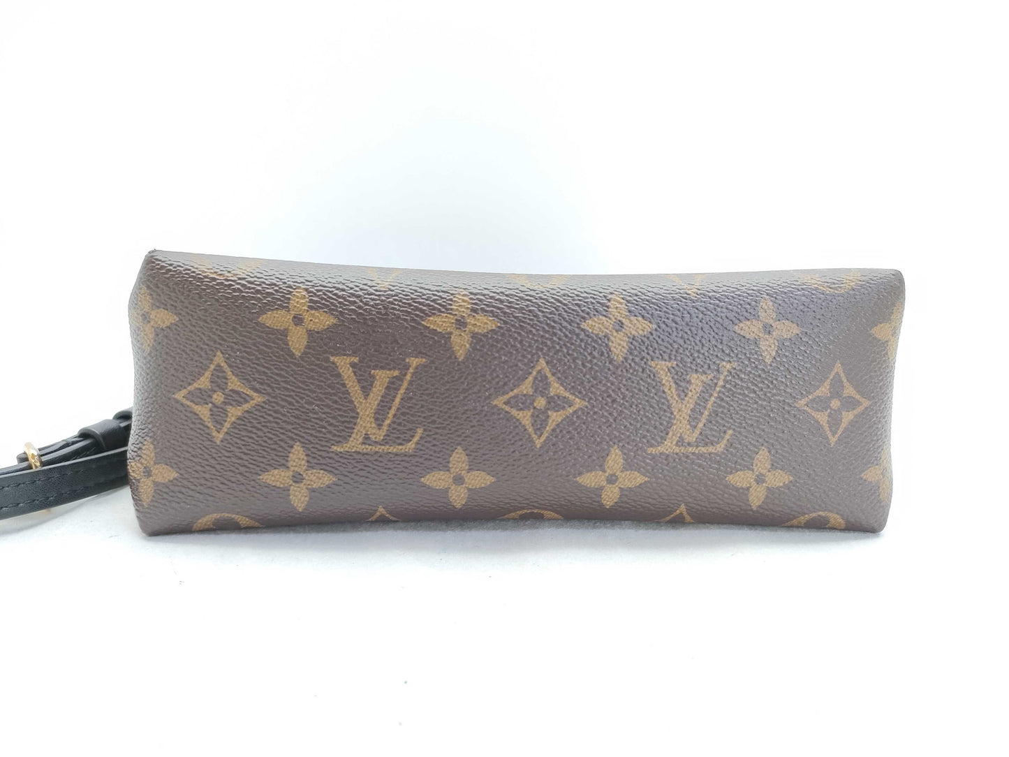 LOUIS VUITTON RFID Verified, Serial Number Unverifiable, Monogram Louis Vuitton Rocky BB M44141 Black x Brown RFID Enabled Handbag