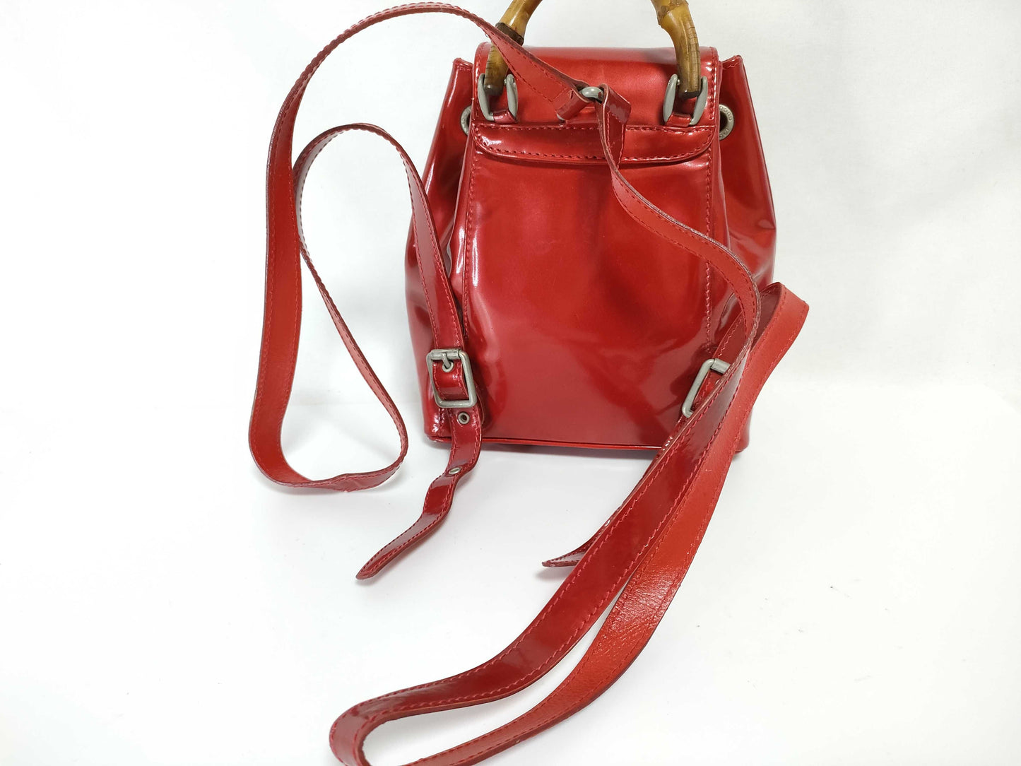 GUCCI Bamboo Backpack in Patent Leather